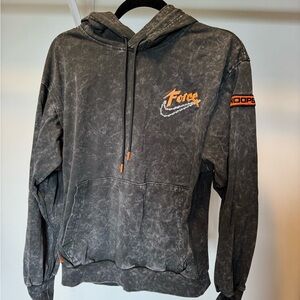 Nike x Force Gray/Black Acid Wash Hoodie with Orange Highlights